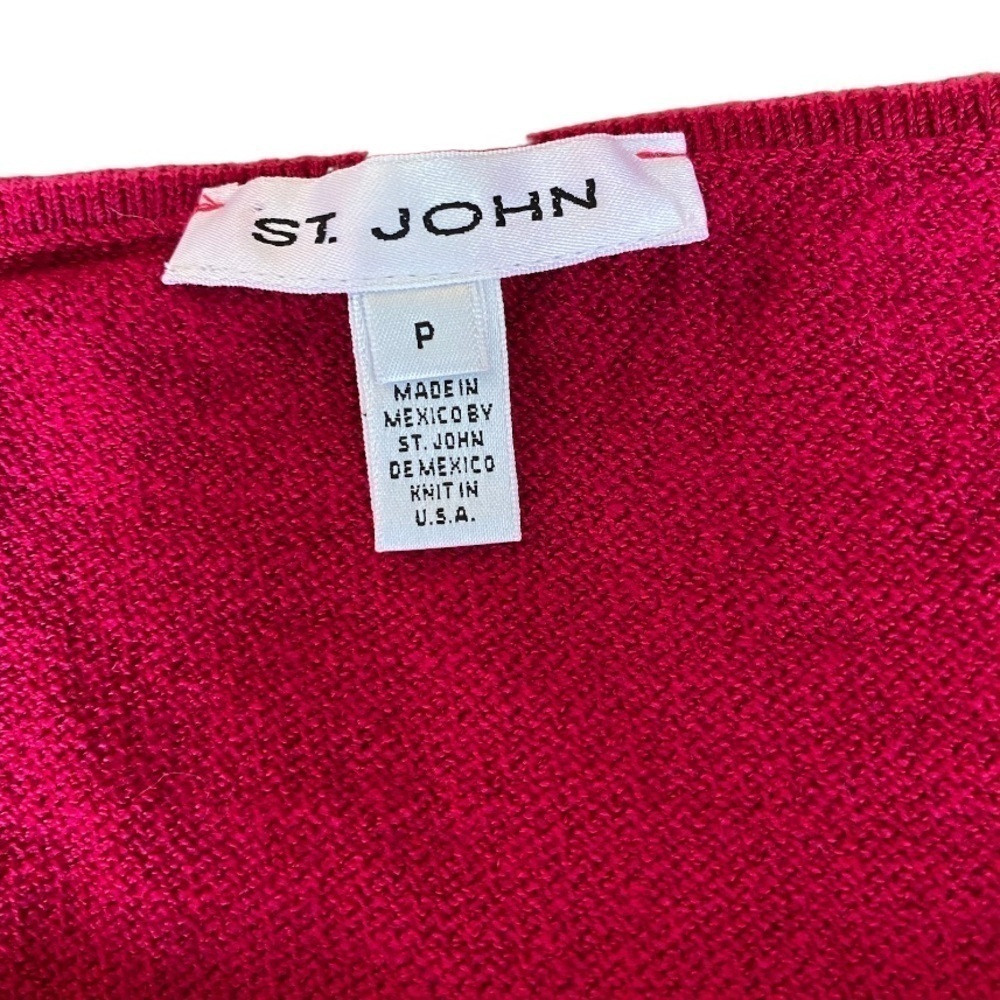 St. John Santana Knit Wool Blend Scoop Neck Fuschia Pink Tank Top Size Small - Picture 4 of 7